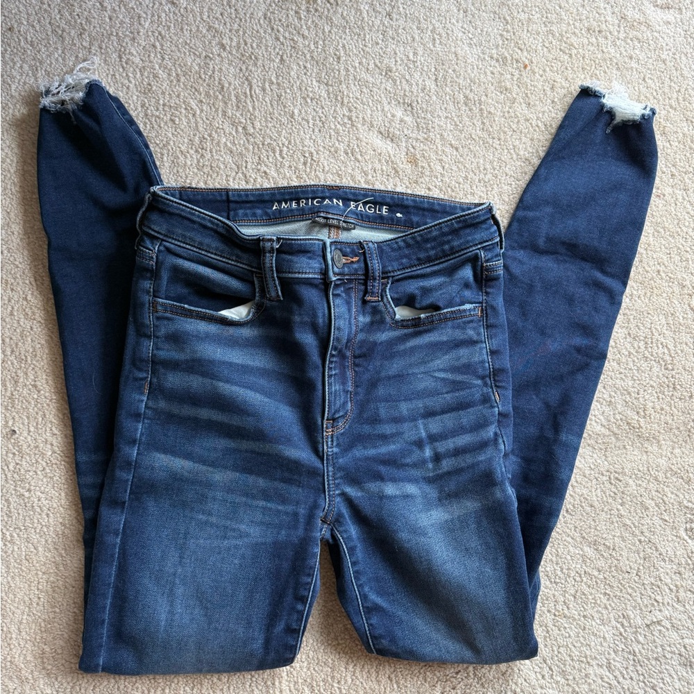 American Eagle Outfitters Women's Ne(x)t Level Stretch Blue Jeans